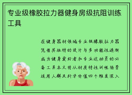 专业级橡胶拉力器健身房级抗阻训练工具
